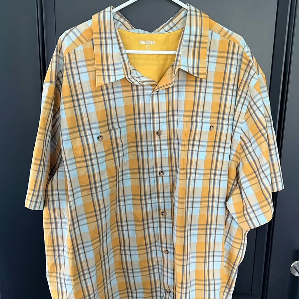 Kingsize 4Xl plaid short sleeve